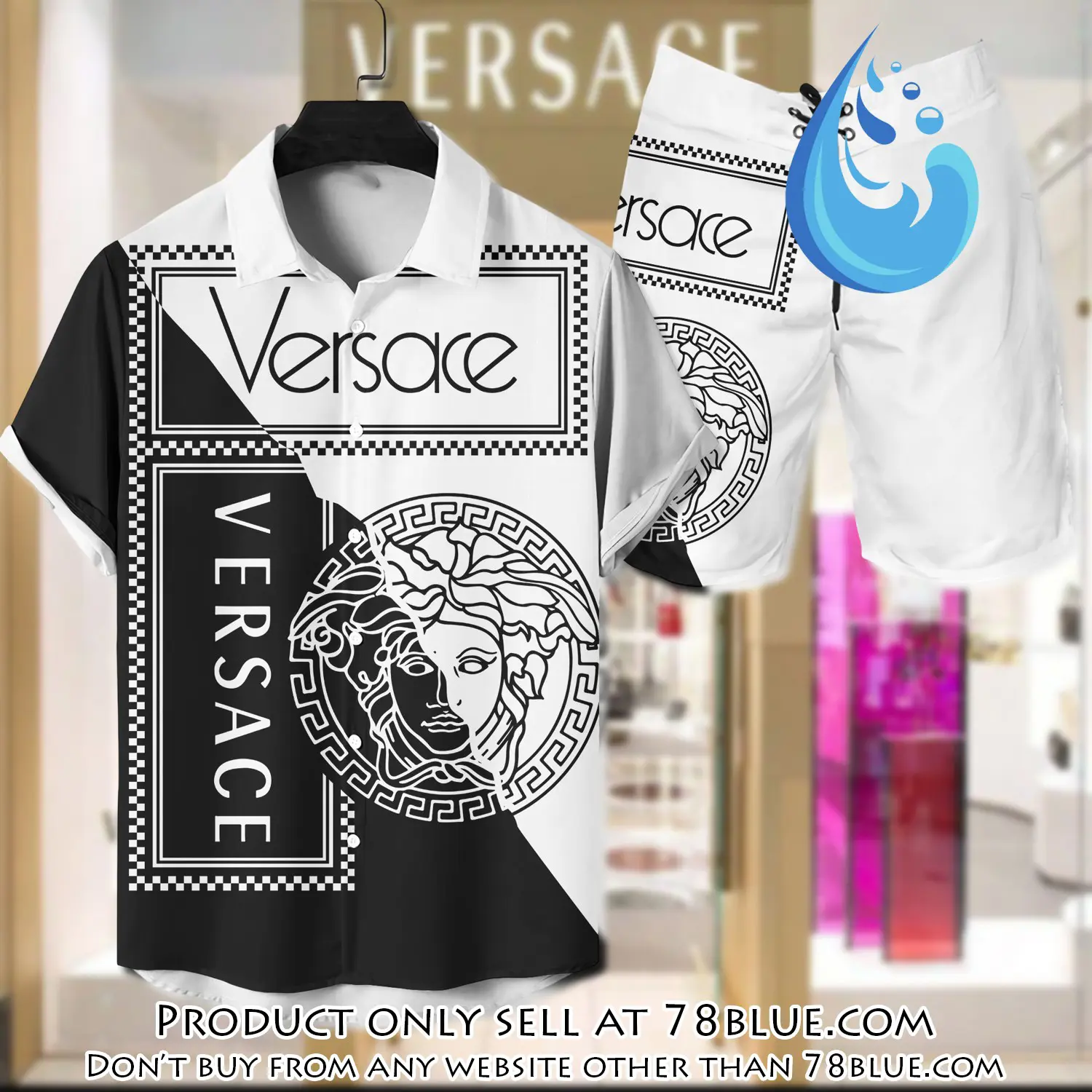 Versace luxury hawaiian shirt & short set lhs1205 78b5919348